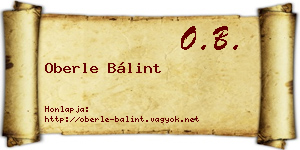 Oberle Bálint névjegykártya